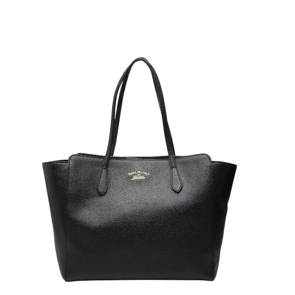 Gucci Swing Tote Bag Shoulder Black Leather